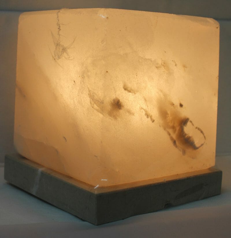 White Cube Salt Lamp 4 Crafted Himalayan White Cube Salt Lamp