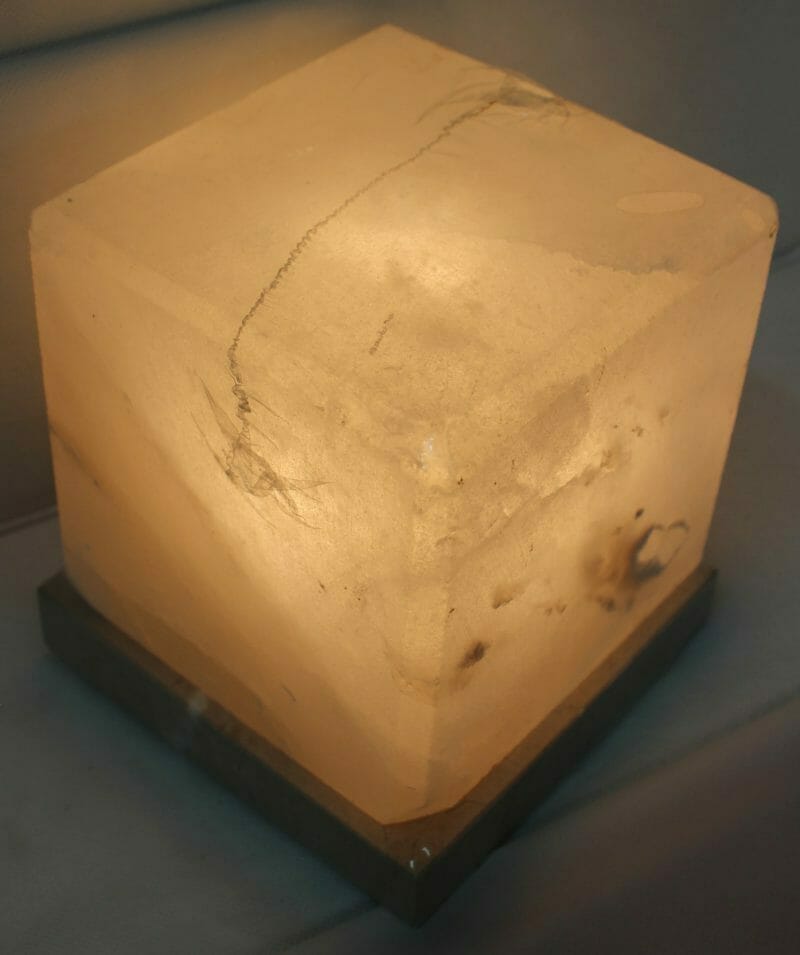White Cube Salt Lamp 5 Crafted Himalayan White Cube Salt Lamp