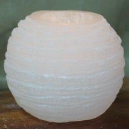 Selenite Chinese Lantern Tealight Candle Holder