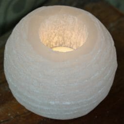 Selenite Chinese Lantern Tealight Candle Holder