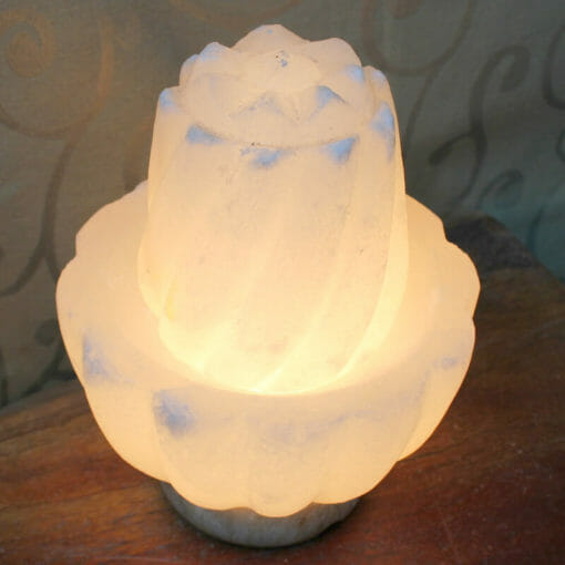 Lotus Salt Lamp – Small (White) 7
