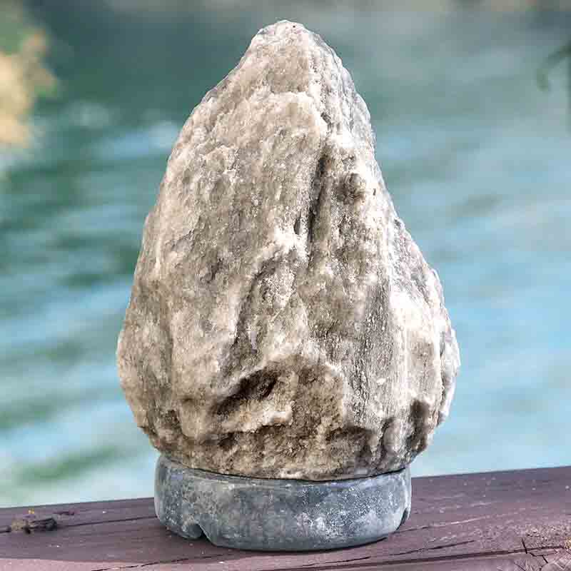 2-3kg Grey Himalayan Salt Lamp - Marble Base 3 2-3kg Grey Himalayan Salt Lamp – Marble Base