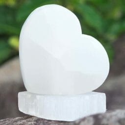 Selenite Heart Lamp