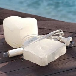 Selenite Heart Lamp