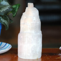 Selenite Tower Lamp 20cm