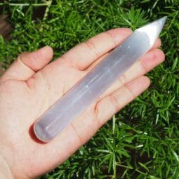 Selenite Wands with Pointed Ends x 3