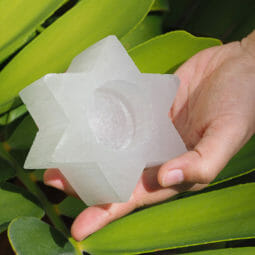 Star Selenite Tealight Candle Holder