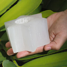 Star Selenite Tealight Candle Holder