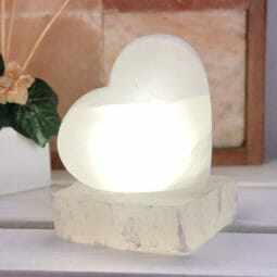 Selenite Heart Lamp