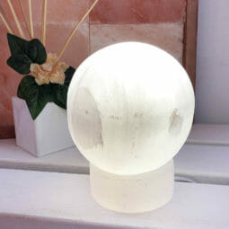 Selenite Sphere Lamp