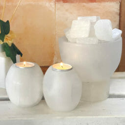Selenite Fire Bowl Lamp Package
