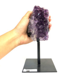 0.82kg Natural Amethyst Geode Sculpture on Iron Stand [AME15]