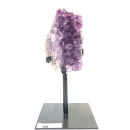 0.82kg Natural Amethyst Geode Sculpture on Iron Stand [AME15]