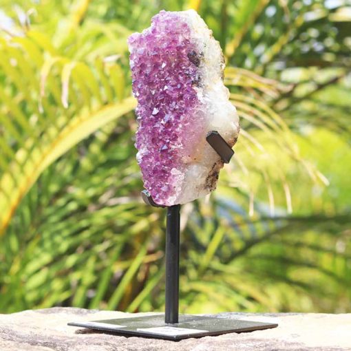 0.82kg Natural Amethyst Geode Sculpture on Iron Stand [AME18] 0.82kg Natural Amethyst Geode Sculpture on Iron Stand [AME15]