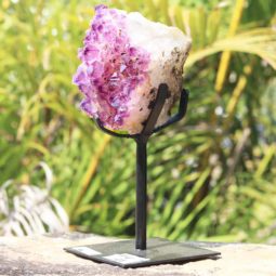 1.10kg Natural Amethyst Geode Sculpture on Iron Stand [AME21] 0.82kg Natural Amethyst Geode Sculpture on Iron Stand [AME18] 0.82kg Natural Amethyst Geode Sculpture on Iron Stand [AME15]