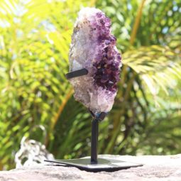 1.14kg Natural Amethyst Geode Sculpture on Iron Stand [AME16]