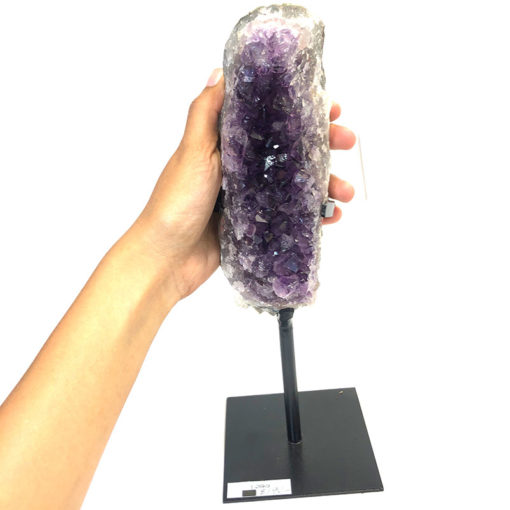 1.26kg Natural Amethyst Geode Sculpture on Iron Stand [AME17]