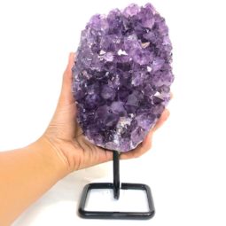 1.275kg Natural Amethyst Geode Sculpture on Iron Stand [AME30]