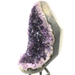 2.085kg Natural Amethyst Geode Sculpture on Iron Stand [AME32]
