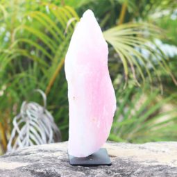 2.35kg Natural Rose Quartz Sculpture on Iron Stand | Himalayan Salt Factory
