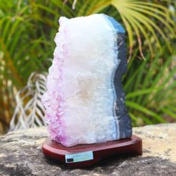 2.85kg Natural Amethyst Lamp with Timber Base [CRY409] | Himalayan Salt Factory
