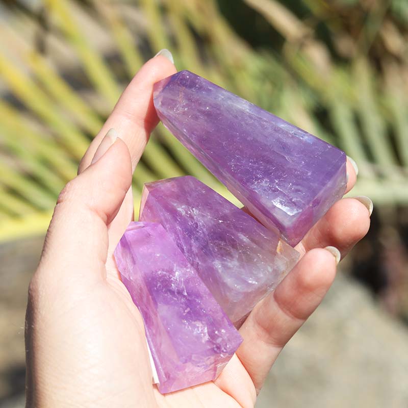 3x Amethyst Terminated Points 5 3 Healing Amethyst Terminated Point | Himalayan Salt Factory