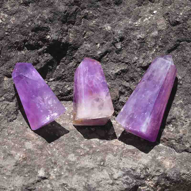 3x Amethyst Terminated Points 3 3 Healing Amethyst Terminated Point | Himalayan Salt Factory