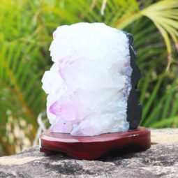 3.25kg Natural Amethyst Lamp with Timber Base [CRY407] | Himalayan Salt Factory