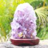4.25kg Natural Amethyst Lamp with Timber Base [CRY408] | Himalayan Salt Factory