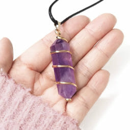 Amethyst Double Terminated Point Spiral GP Pendant | Himalayan Salt Factory