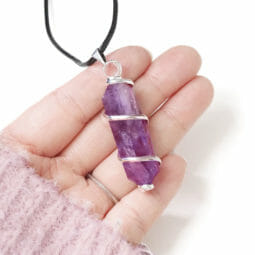 Amethyst Double Terminated Point Spiral SP Pendant | Himalayan Salt Factory