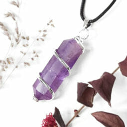 Amethyst Double Terminated Point Spiral SP Pendant | Himalayan Salt Factory