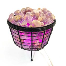 Basket Light with Amethyst Gemstones