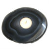 Black Agate Tealight Candle Holder Flat