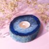 Blue Agate Tealight Candle Holder - Flat | Crystal Factory