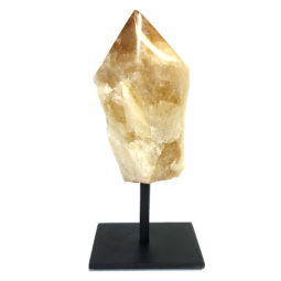 Citrine Crystal Point On Metal Stand