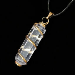 Clear Quartz Double Terminated Point Spiral GP Pendant | Himalayan Salt Factory