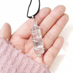 Clear Quartz Double Terminated Point Spiral SP Pendant | Himalayan Salt Factory
