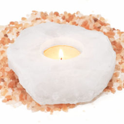 Clear Quartz Tealight Candle Holder - Polished 13 Clear Quartz Slab Tealight Candle Holder