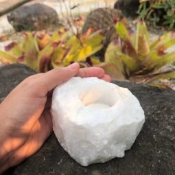 Clear Quartz Tealight Candle Holder 2