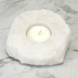 Clear Quartz Slab Tealight Candle Holder
