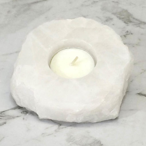 Clear Quartz Slab Tealight Candle Holder