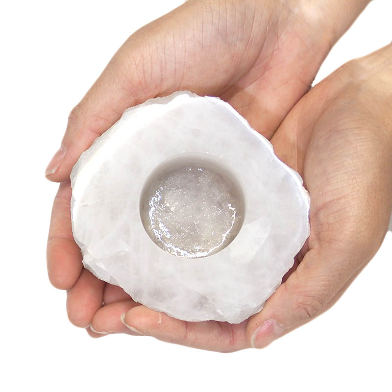 Clear Quartz Tealight Candle Holder - Polished 3 Clear Quartz Tealight Candle Holder - Polished - Image 2