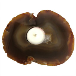 Natural Agate Tealight Candle Holder Flat