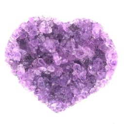 Natural Amethyst Druzy Heart Shape