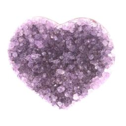 Natural Amethyst Druzy Heart Shape