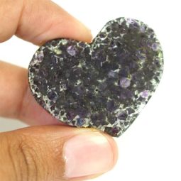 Natural Amethyst Druzy Heart Shape - A3 7 Natural Amethyst Druzy Heart Shape
