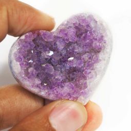 Natural Amethyst Druzy Heart Shape