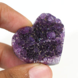 Natural Amethyst Druzy Heart Shape - B3 8 Natural Amethyst Druzy Heart Shape - B3 7