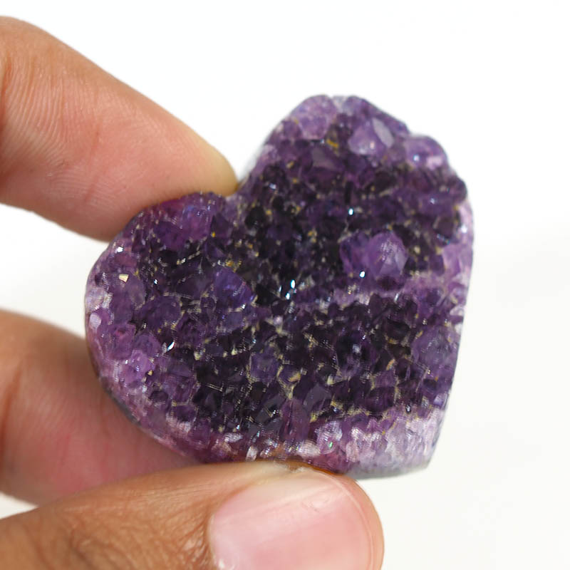 Natural Amethyst Druzy Heart Shape - B3 4 Natural Amethyst Druzy Heart Shape - B3 - Image 2